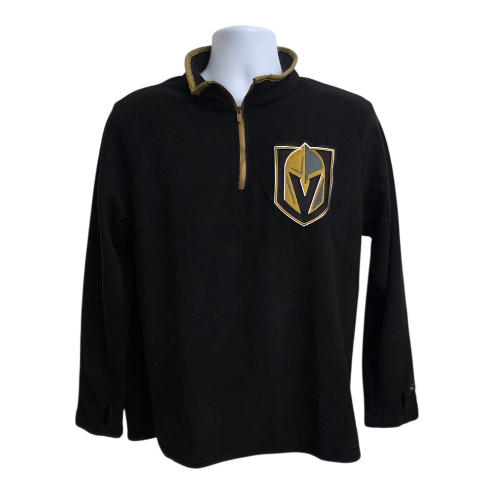 Vegas Golden Knights Quarter Zip Fleece Black Gold Station Casino Pullover NHL S